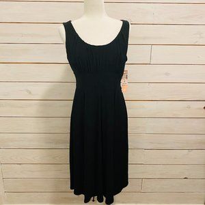 DressBarn Solid Black Apron Style Dress